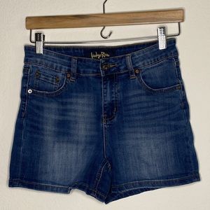 Denim Jean Shorts with Gold Thread